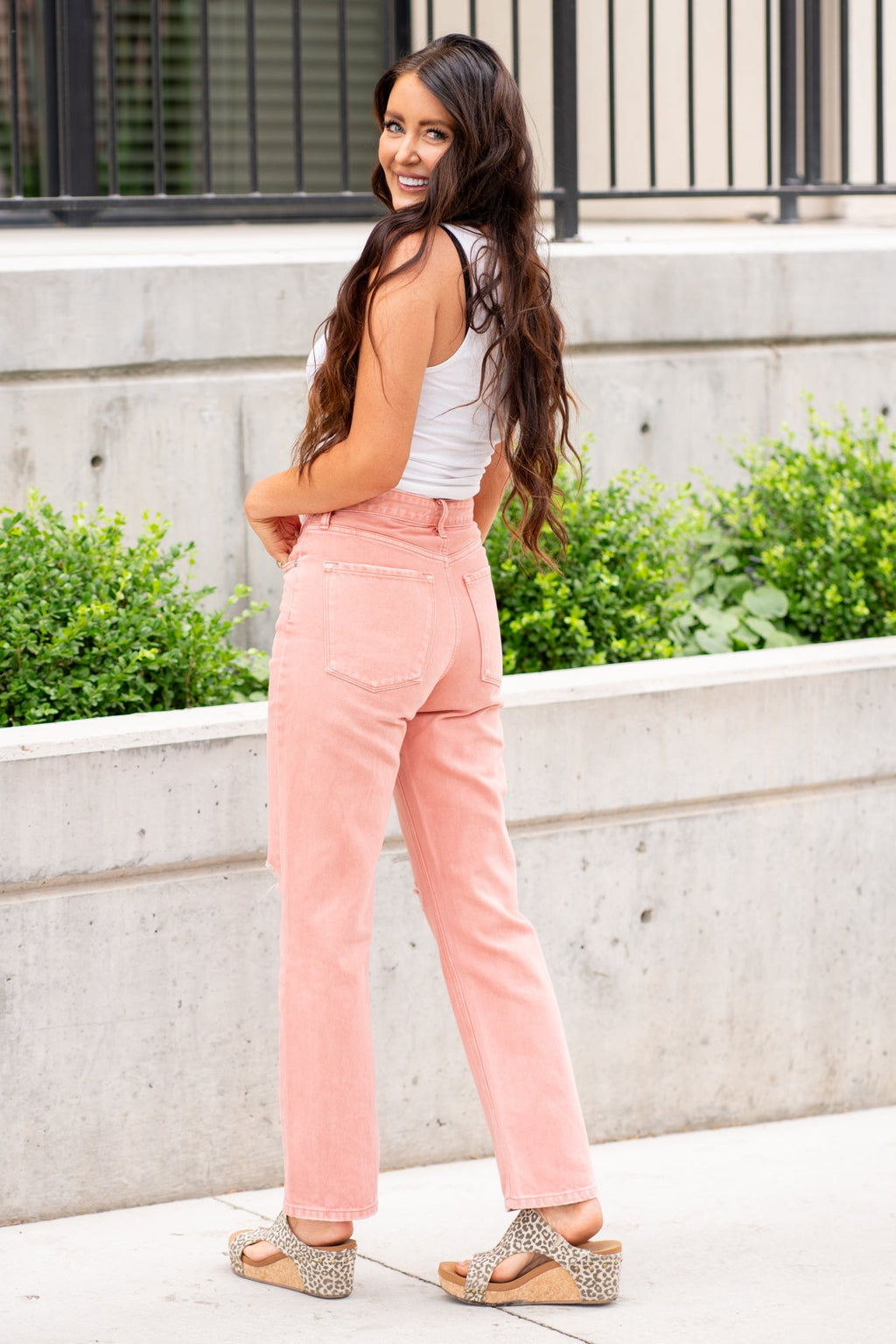 KanCan Coral Ultra High Rise Distressed Straight Leg