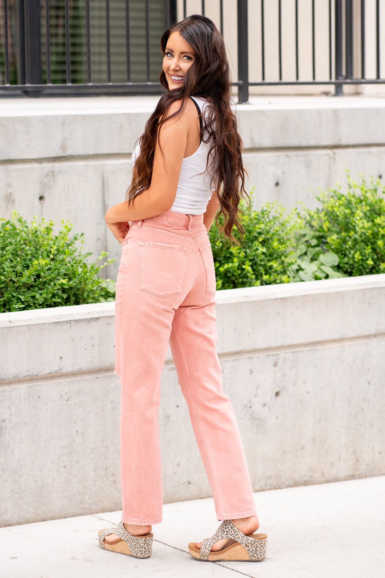 KanCan Coral Ultra High Rise Distressed Straight Leg