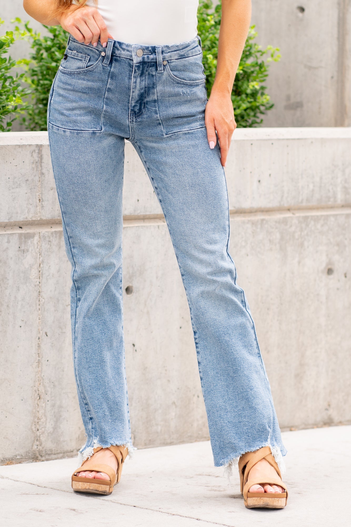 KanCan Petite Hawthorn High Rise Flare Regular & Plus Sizes