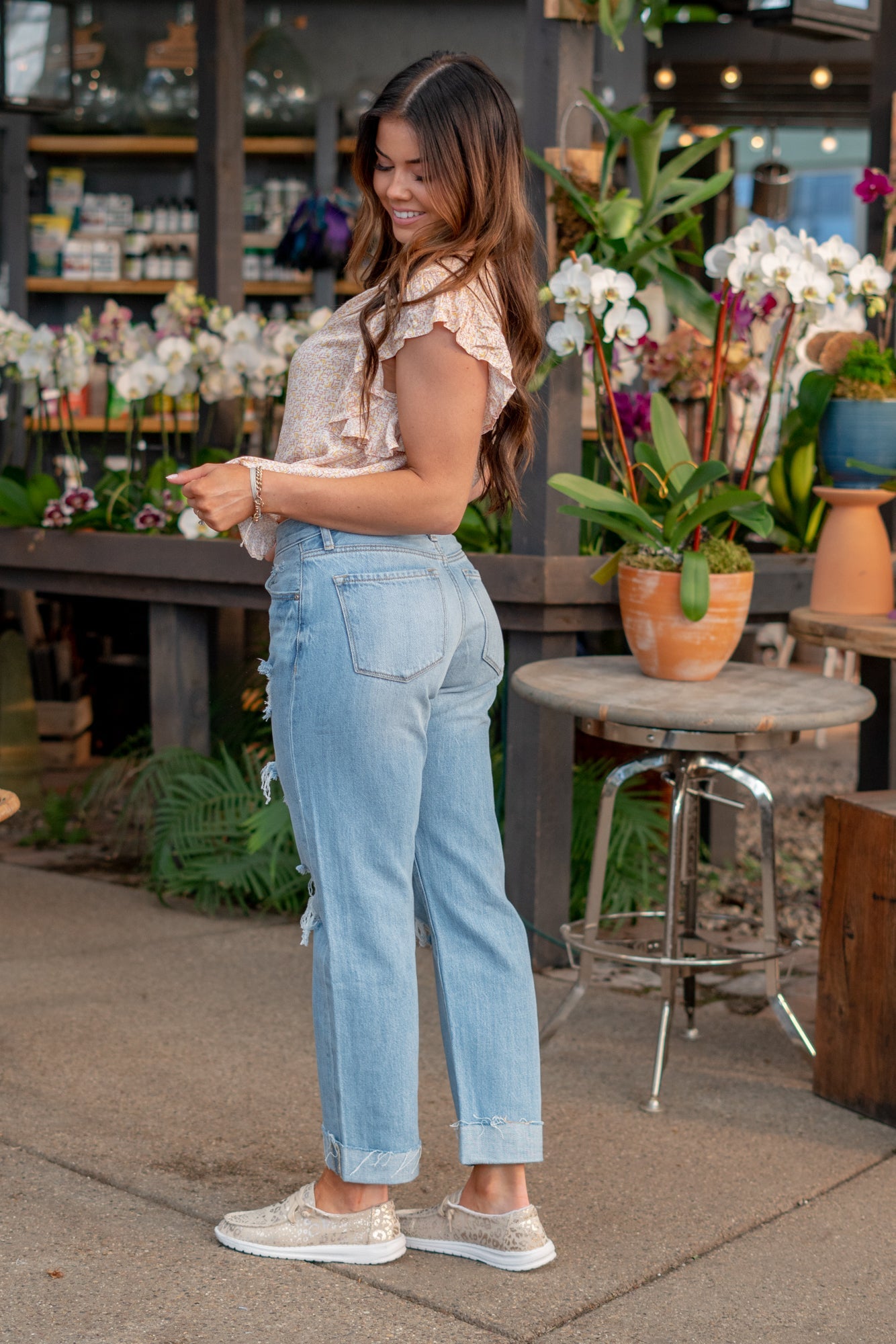 KanCan Candace Mid Rise Ripped Boyfriend Jeans Light Blue