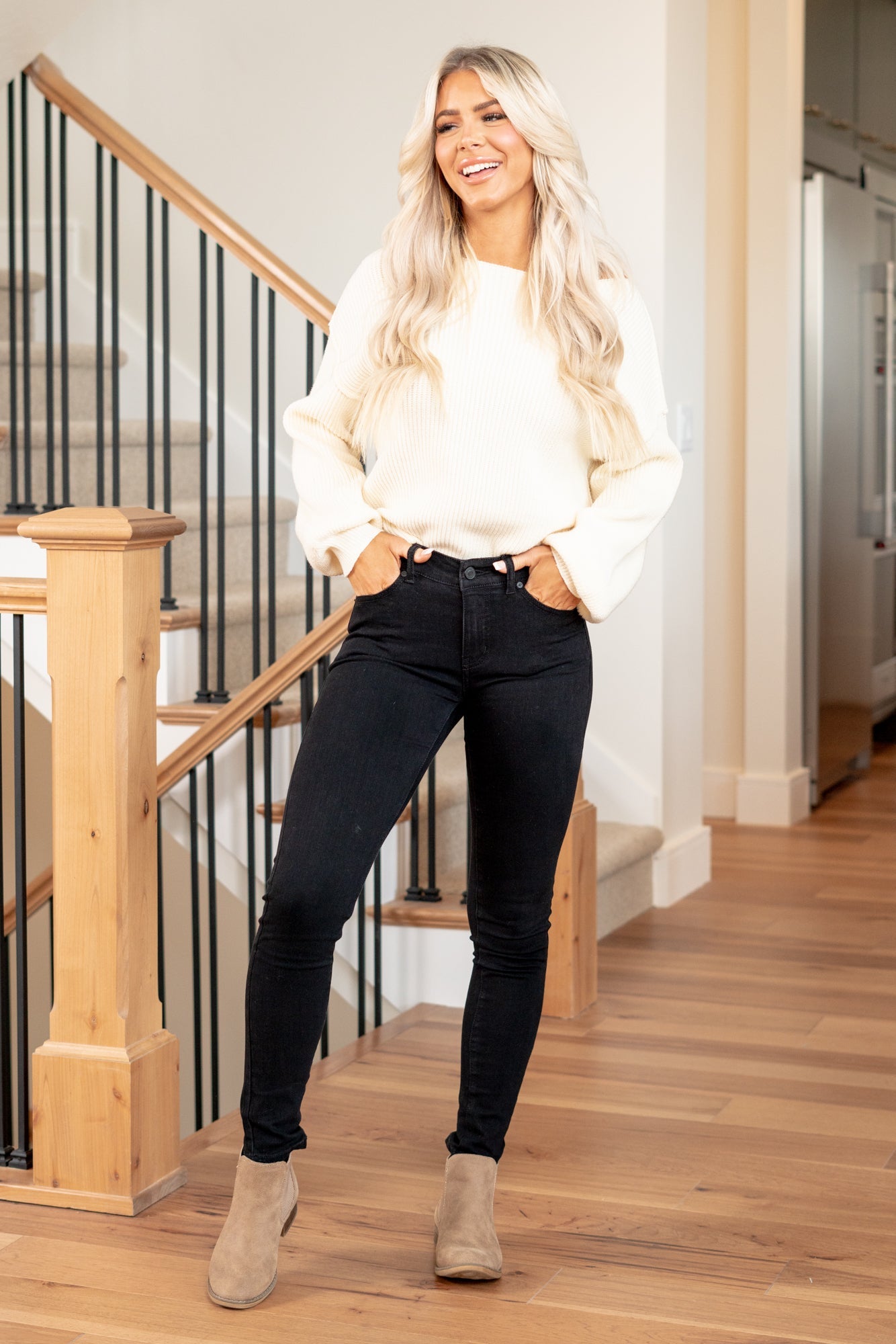 KanCan Nadia Mid Rise Super Skinny Jeans Black