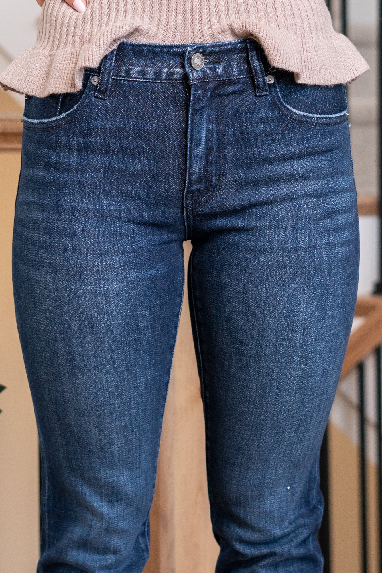Cane Mid Rise Slim Straight Leg Regular & Plus Size