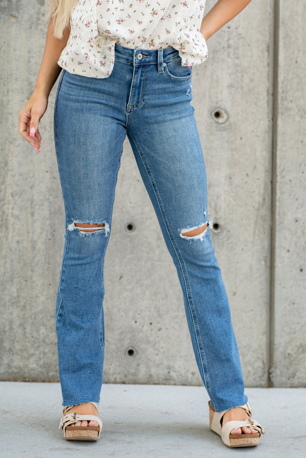 KanCan Meadow High Rise Distressed Boot Cut Regular & Plus Sizes