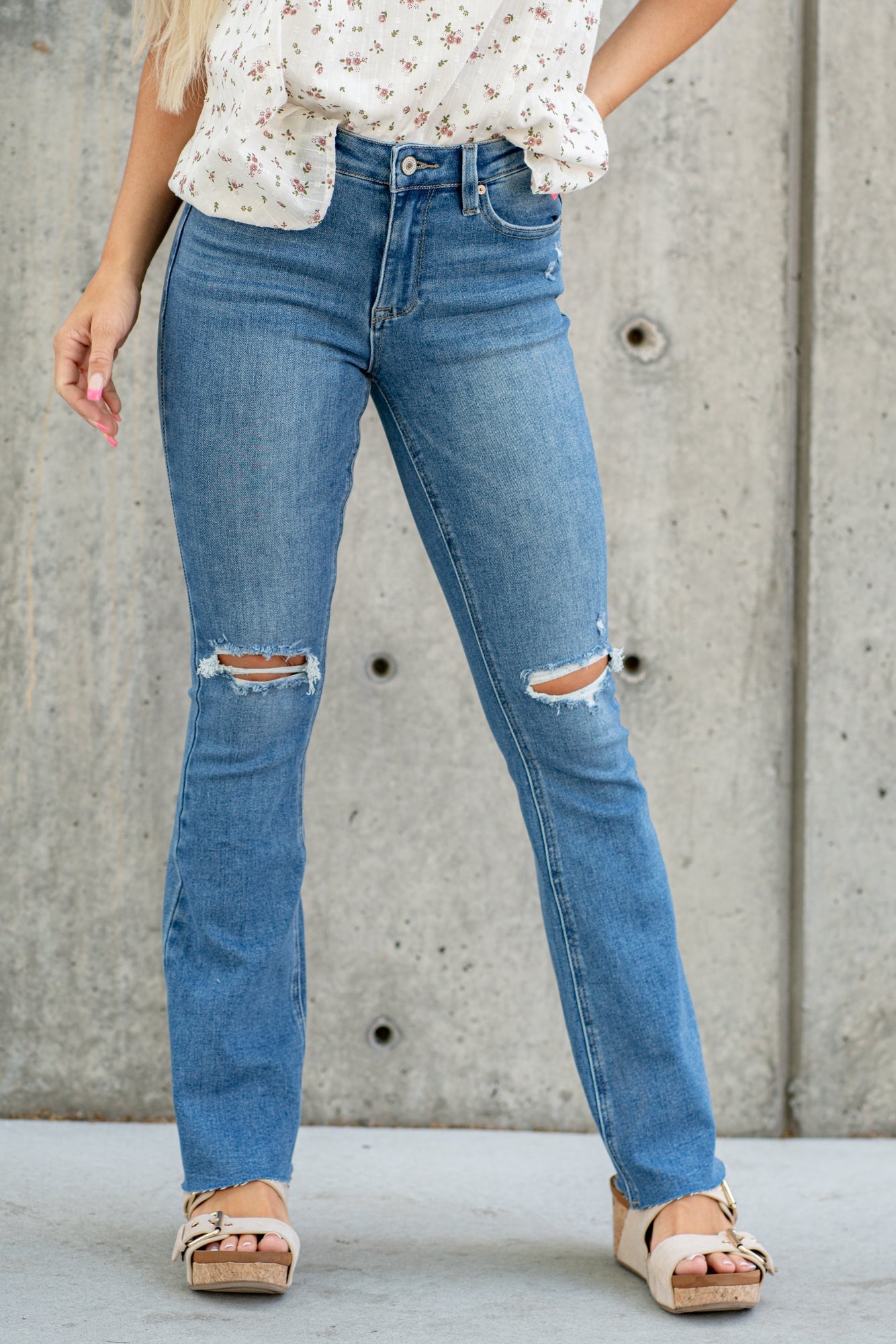 KanCan Meadow High Rise Distressed Boot Cut Regular & Plus Sizes