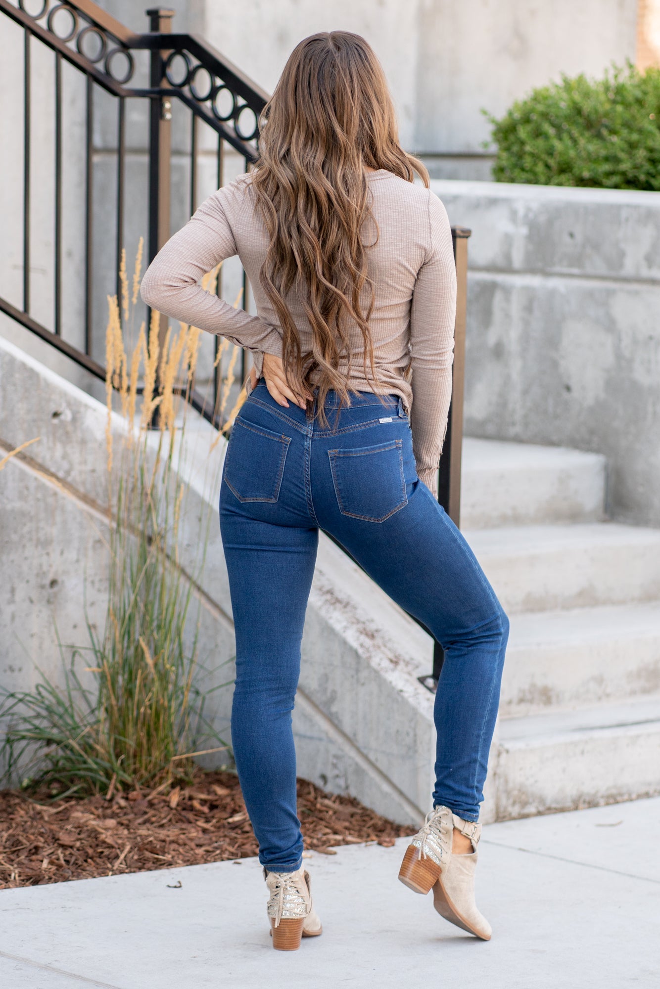KanCan Jeans Collection: Core Style  Color: Dark Blue Wash Cut: Skinny, 30" Inseam* Rise: High Rise, 10.5" Front Rise* COTTON 66%, POLYESTER 33%, SPANDEX 1% Stitching: Classic Fly: Zipper  Style #: KC11253D Contact us for any additional measurements or sizing.    *Measured on the smallest size, measurements may vary by size. 