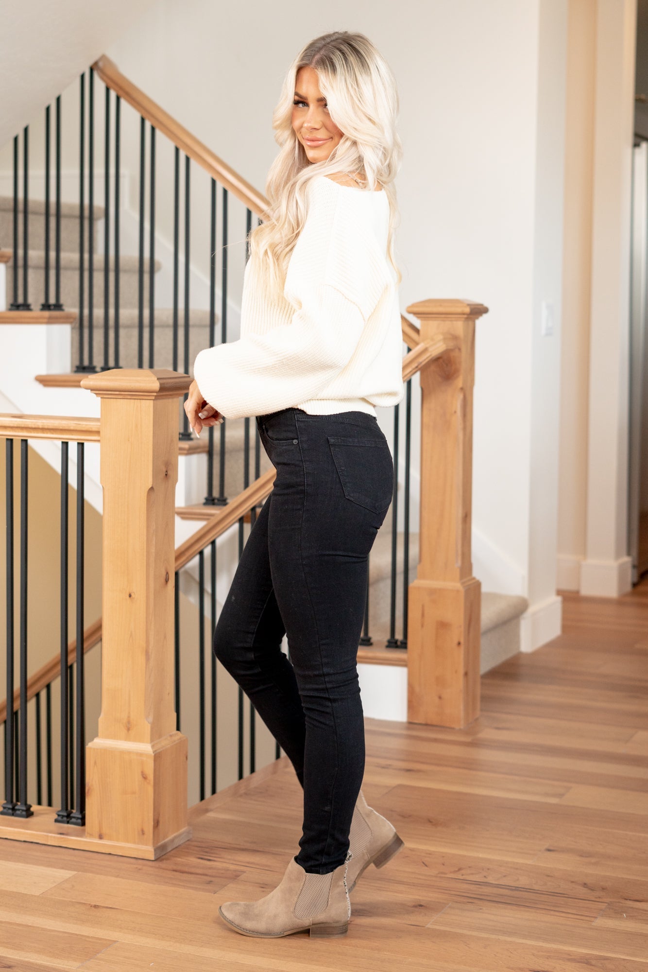 KanCan Nadia Mid Rise Super Skinny Jeans Black