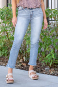 Muffy High Rise Side Slit Hem Straight