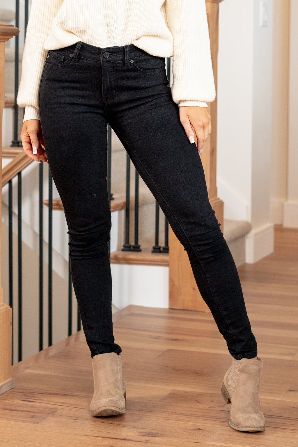 KanCan Nadia Mid Rise Super Skinny Jeans Black