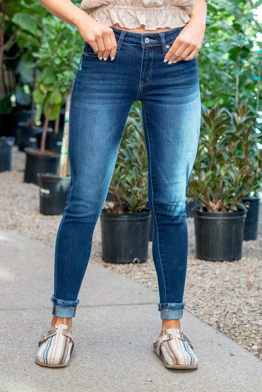 KanCan Dixie Mid Rise Cuffed Hem Skinny Regular & Plus Sizes