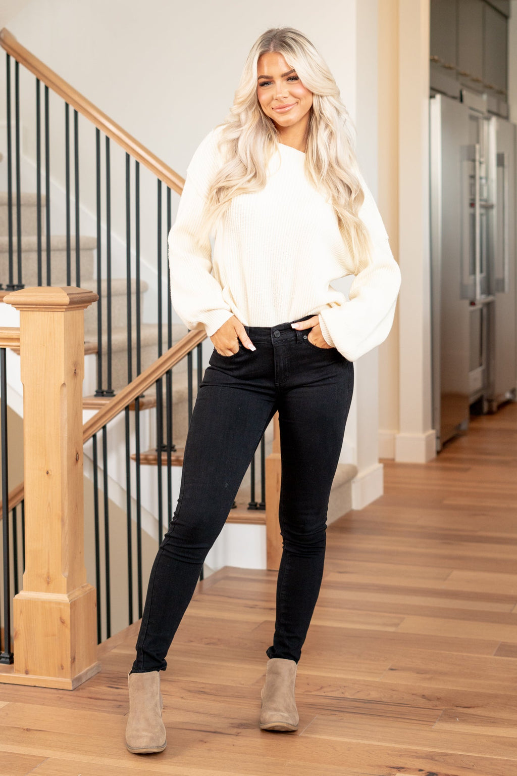 KanCan Nadia Mid Rise Super Skinny Jeans Black