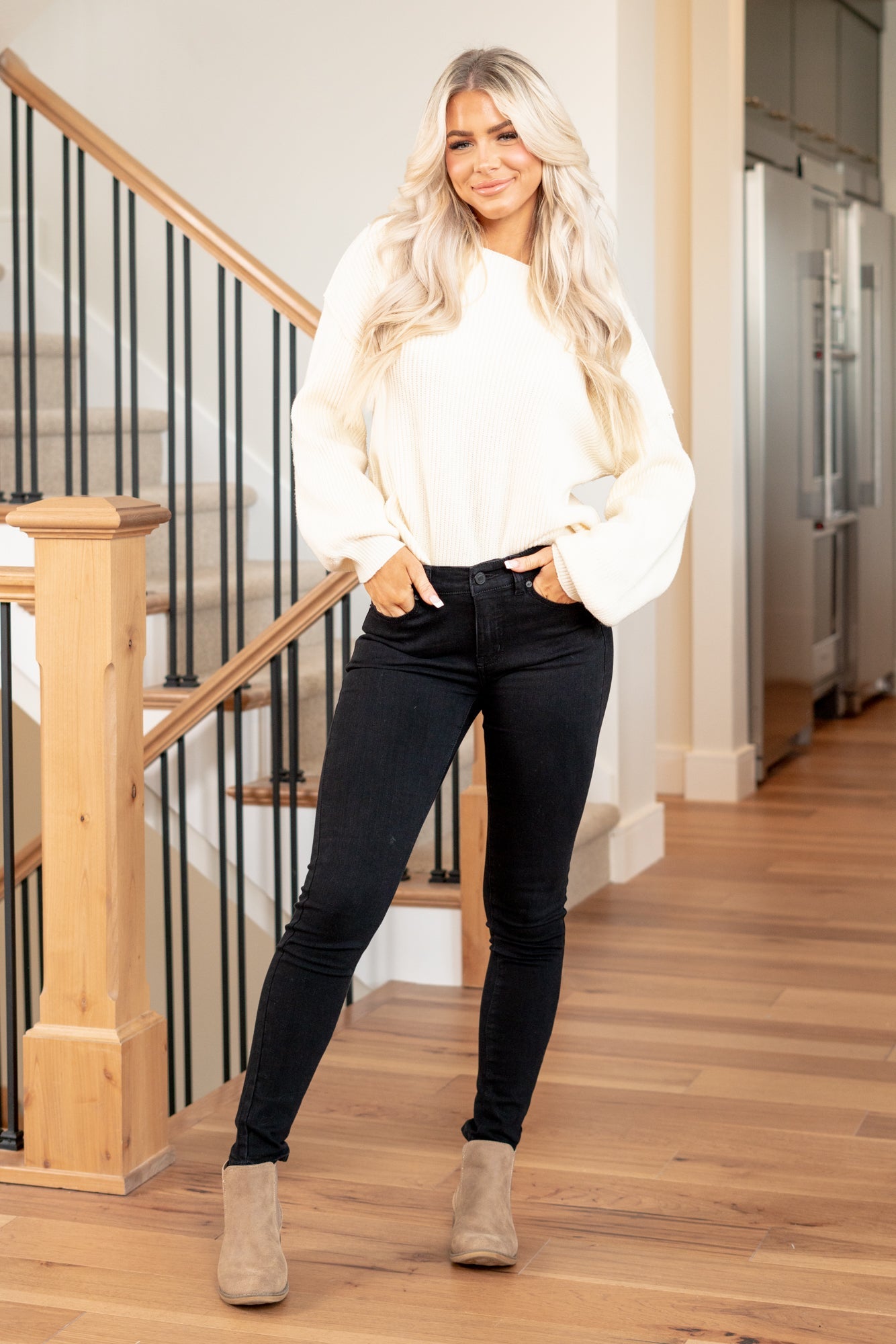 KanCan Nadia Mid Rise Super Skinny Jeans Black