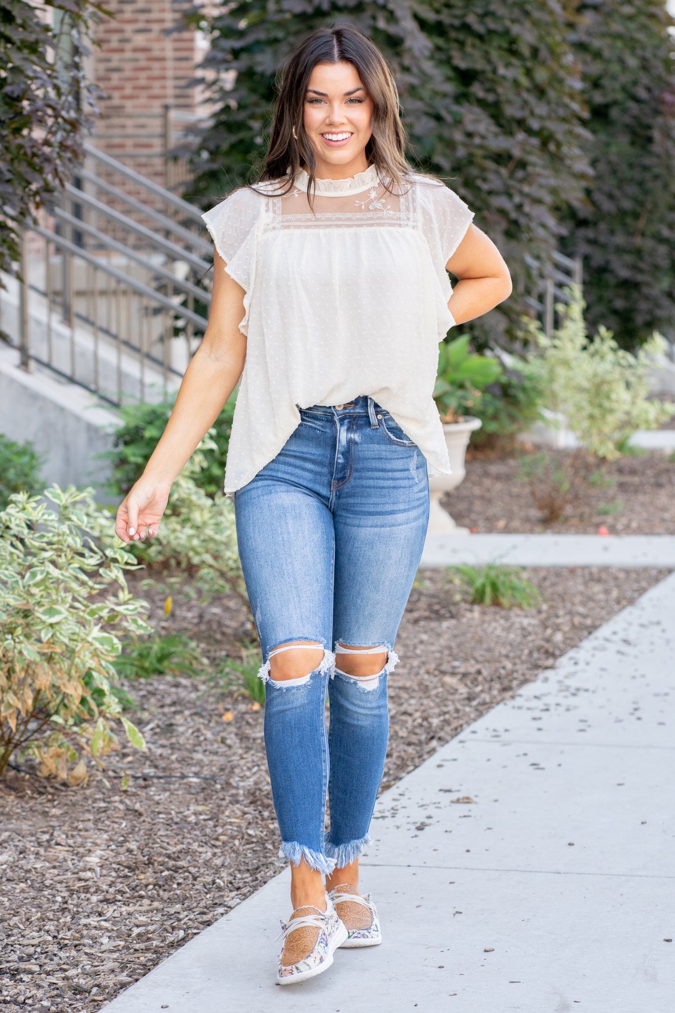 KanCan Mesa High Rise Fray Hem Ankle Skinny