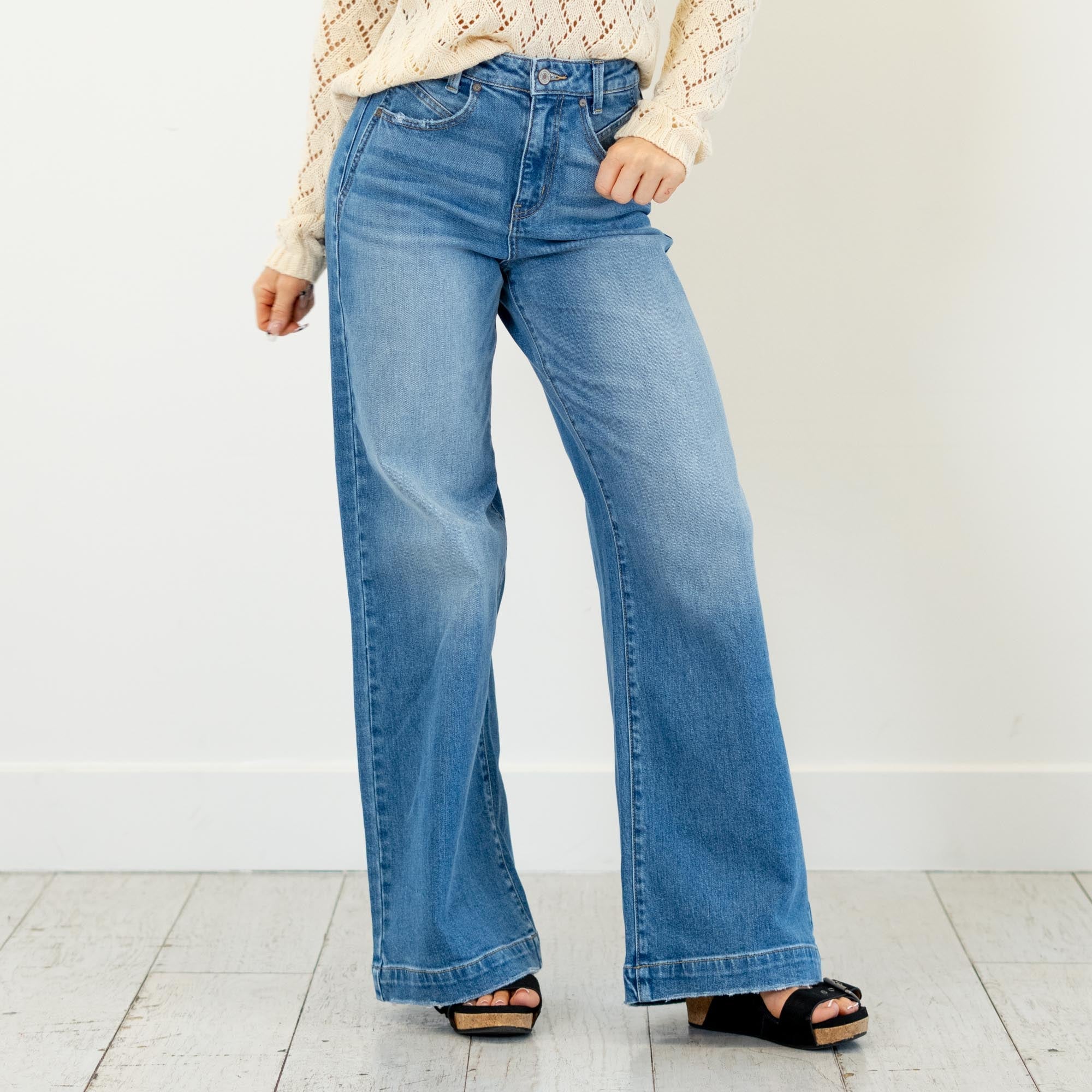 KanCan Becca Ultra High Rise Wide Leg Trouser Jeans