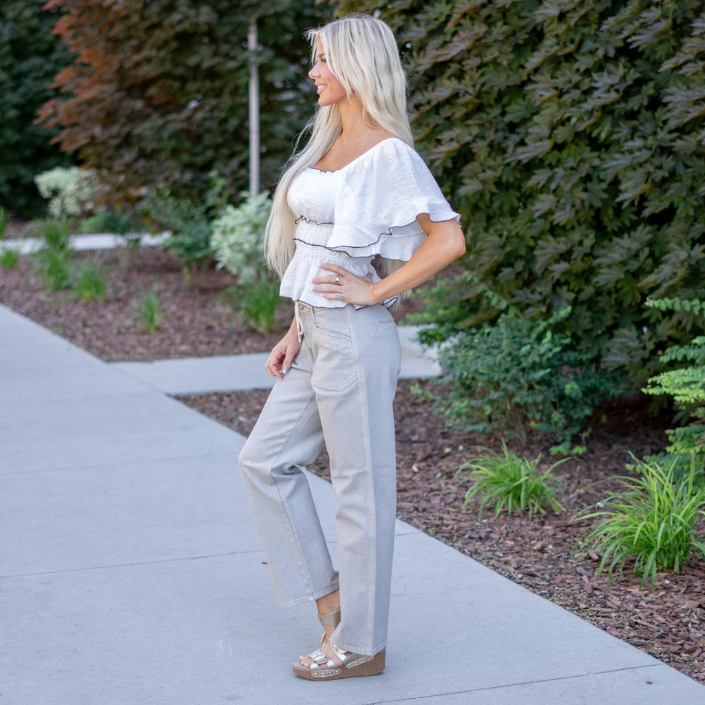 KanCan Low Slung Baggy Jeans with Drawcord Waist