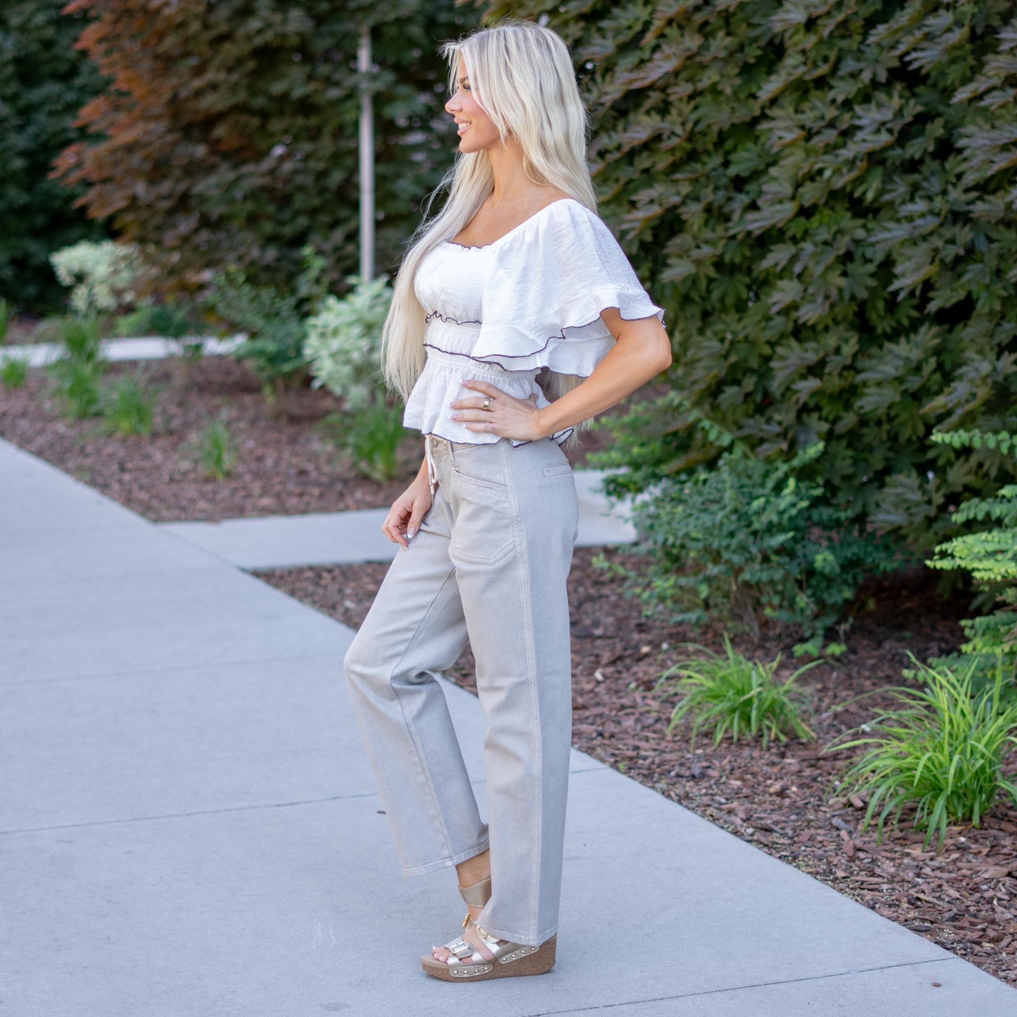 KanCan Low Slung Baggy Jeans with Drawcord Waist