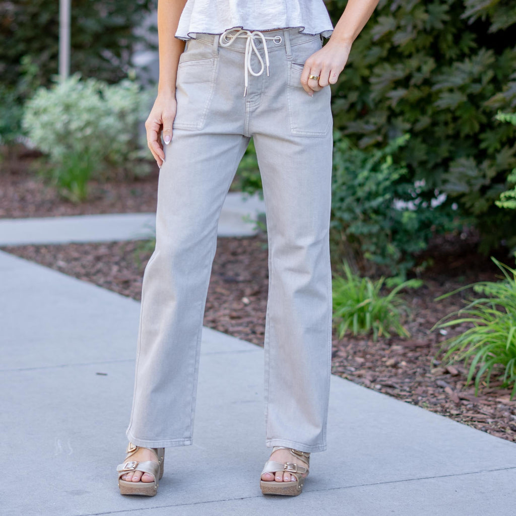 KanCan Low Slung Baggy Jeans with Drawcord Waist