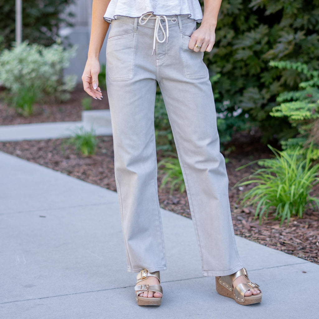 KanCan Low Slung Baggy Jeans with Drawcord Waist