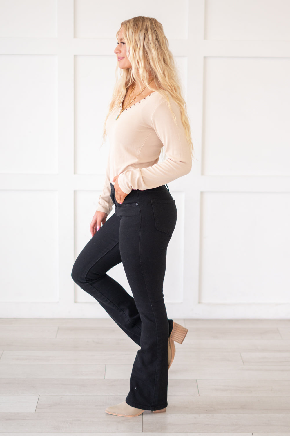 KanCan Paulina High Rise Boot Cut Jeans Black