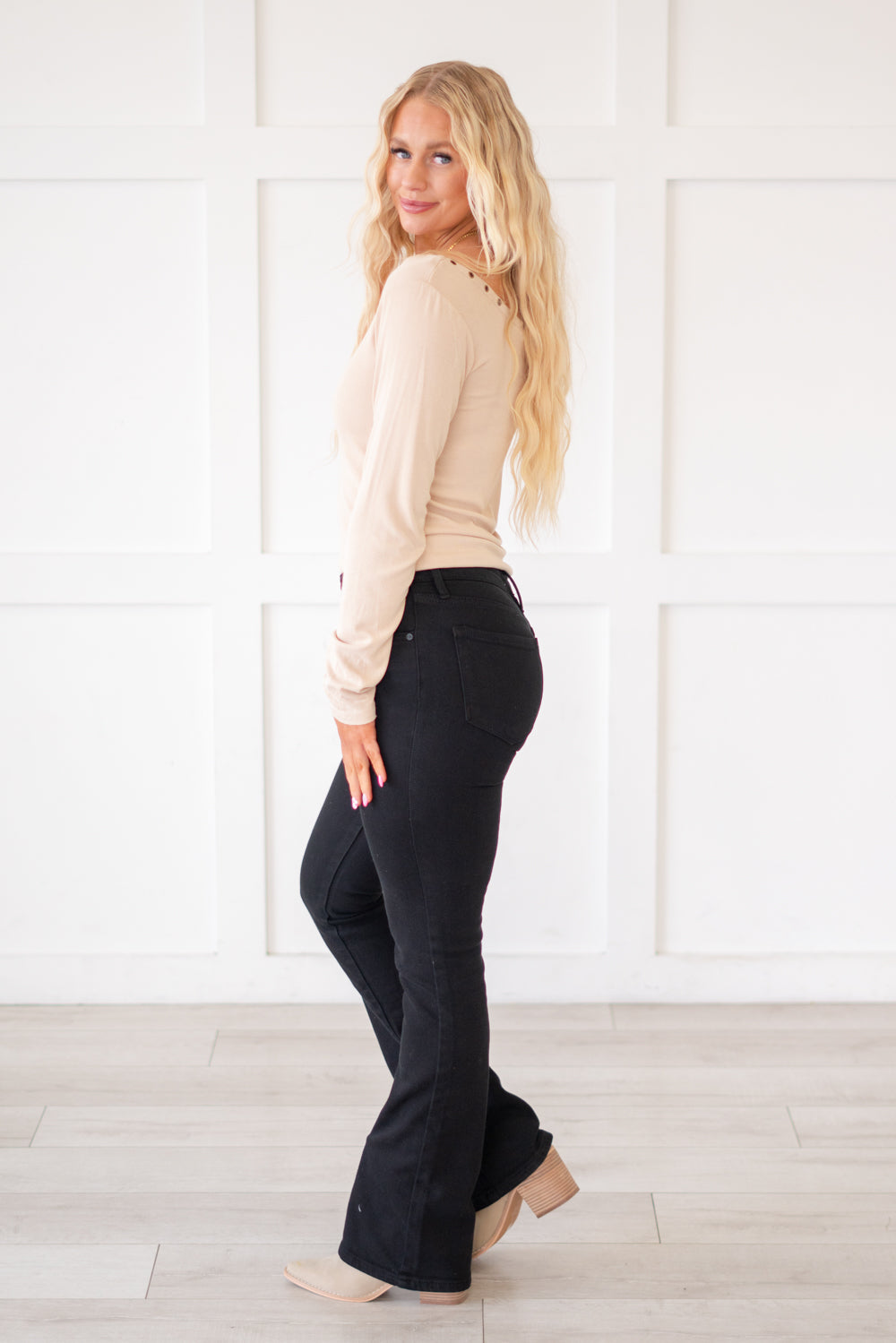 KanCan Paulina High Rise Boot Cut Jeans Black