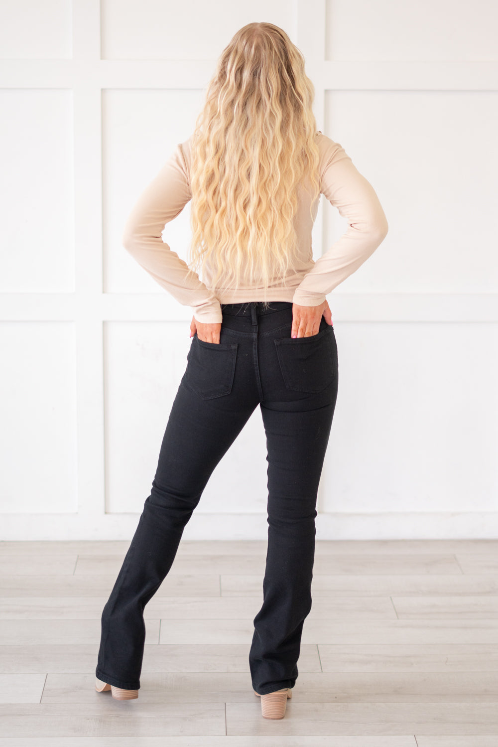 KanCan Paulina High Rise Boot Cut Jeans Black