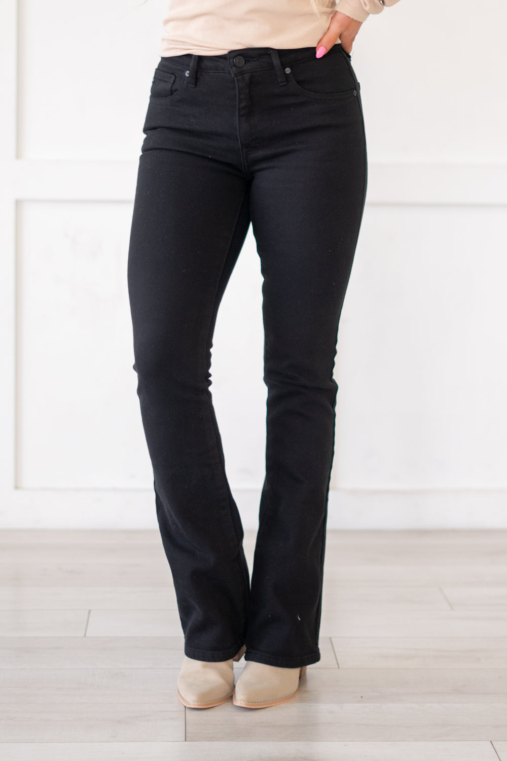 KanCan Paulina High Rise Boot Cut Jeans Black