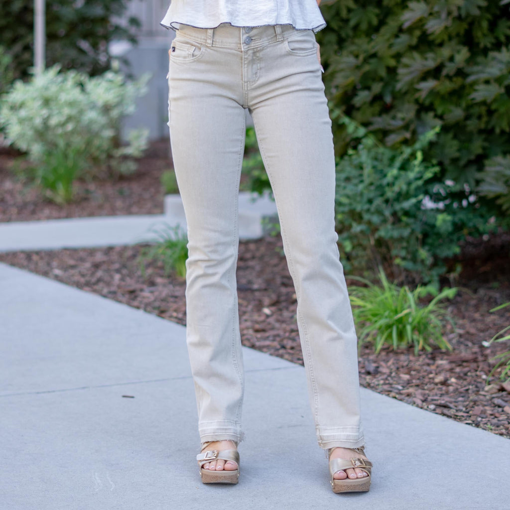 KanCan Clarity Essentials Mid Rise Bootcut Taupe