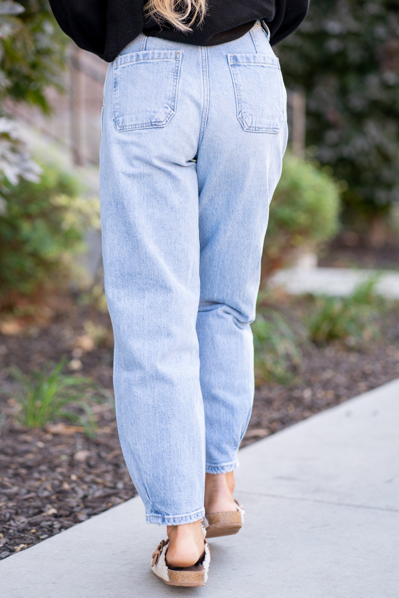KanCan Rea Ultra High Rise Wide Tapered Fit Jeans Light Blue Wash