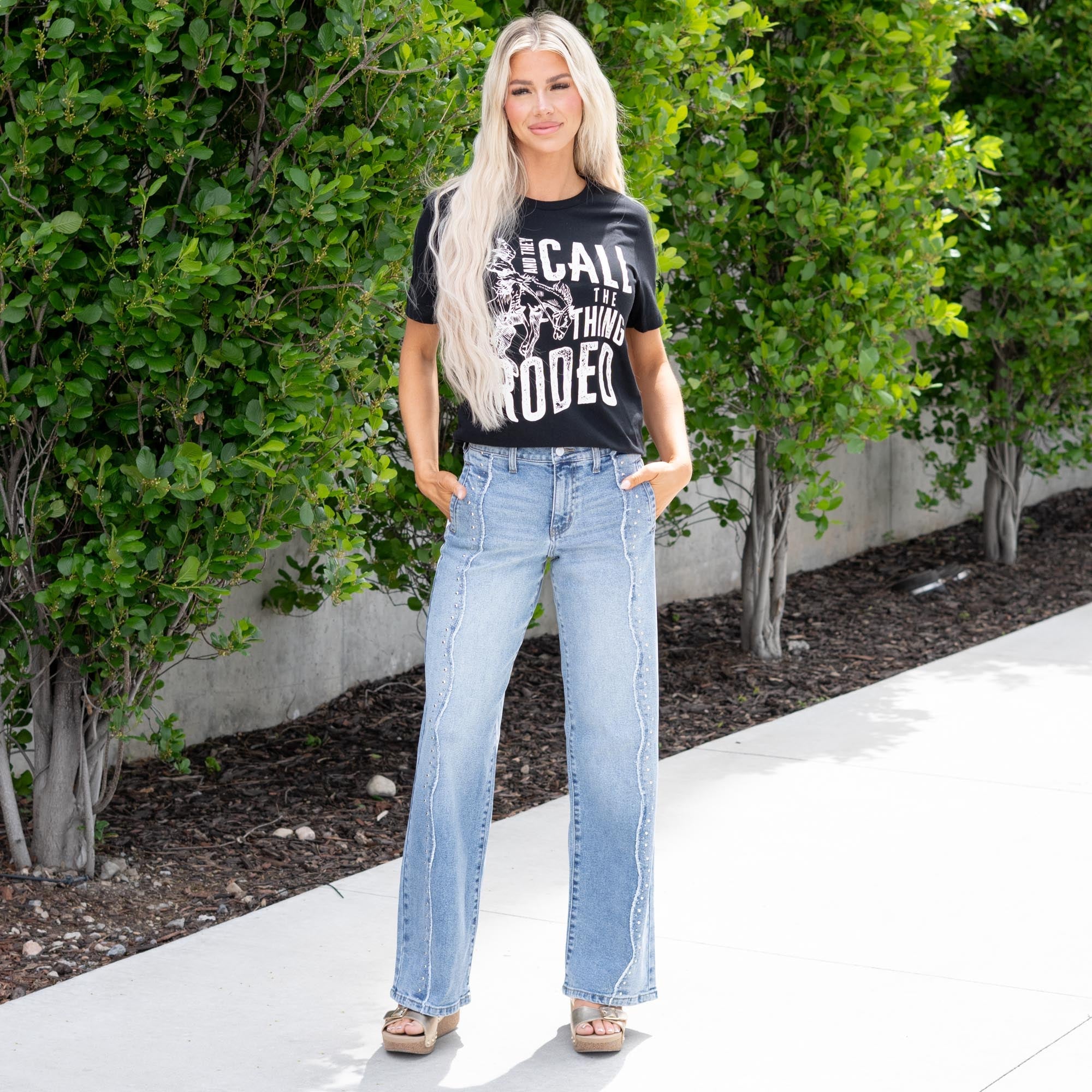 KanCan Skyline High Rise Wide Jeans - Comfort Stretch Fit