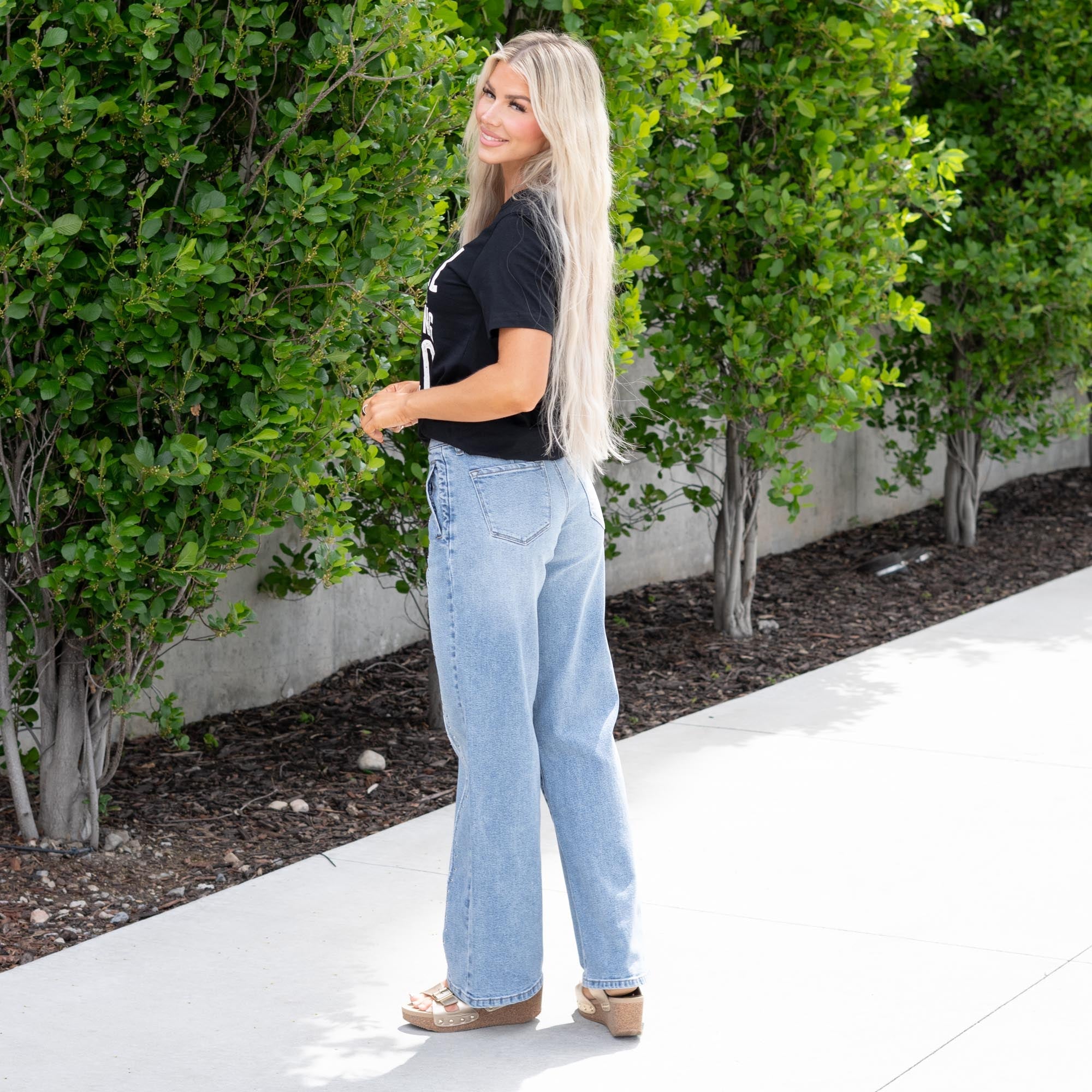 KanCan Skyline High Rise Wide Jeans - Comfort Stretch Fit
