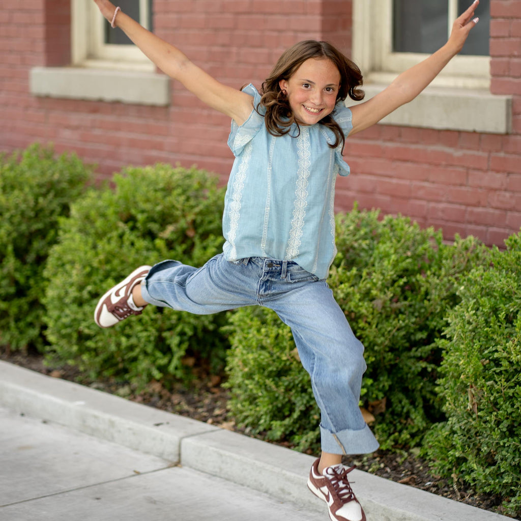 Kids Danielle High Rise Cropped Wide Leg