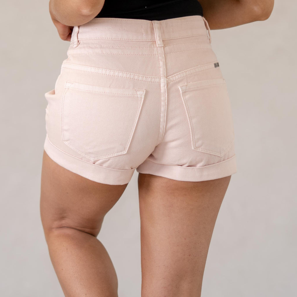 KanCan Azalea High Rise Draw String Shorts Pink