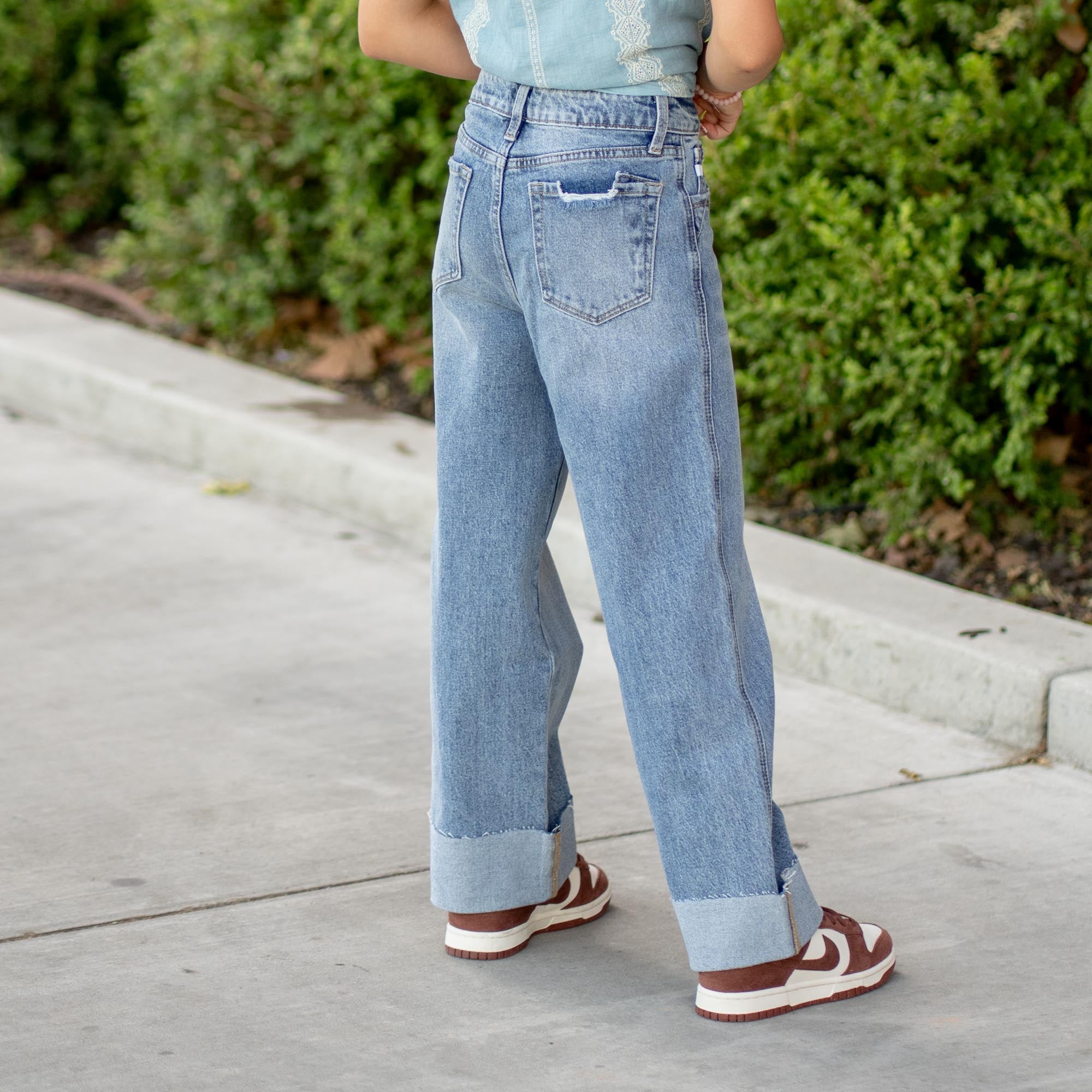 Kids Danielle High Rise Cropped Wide Leg