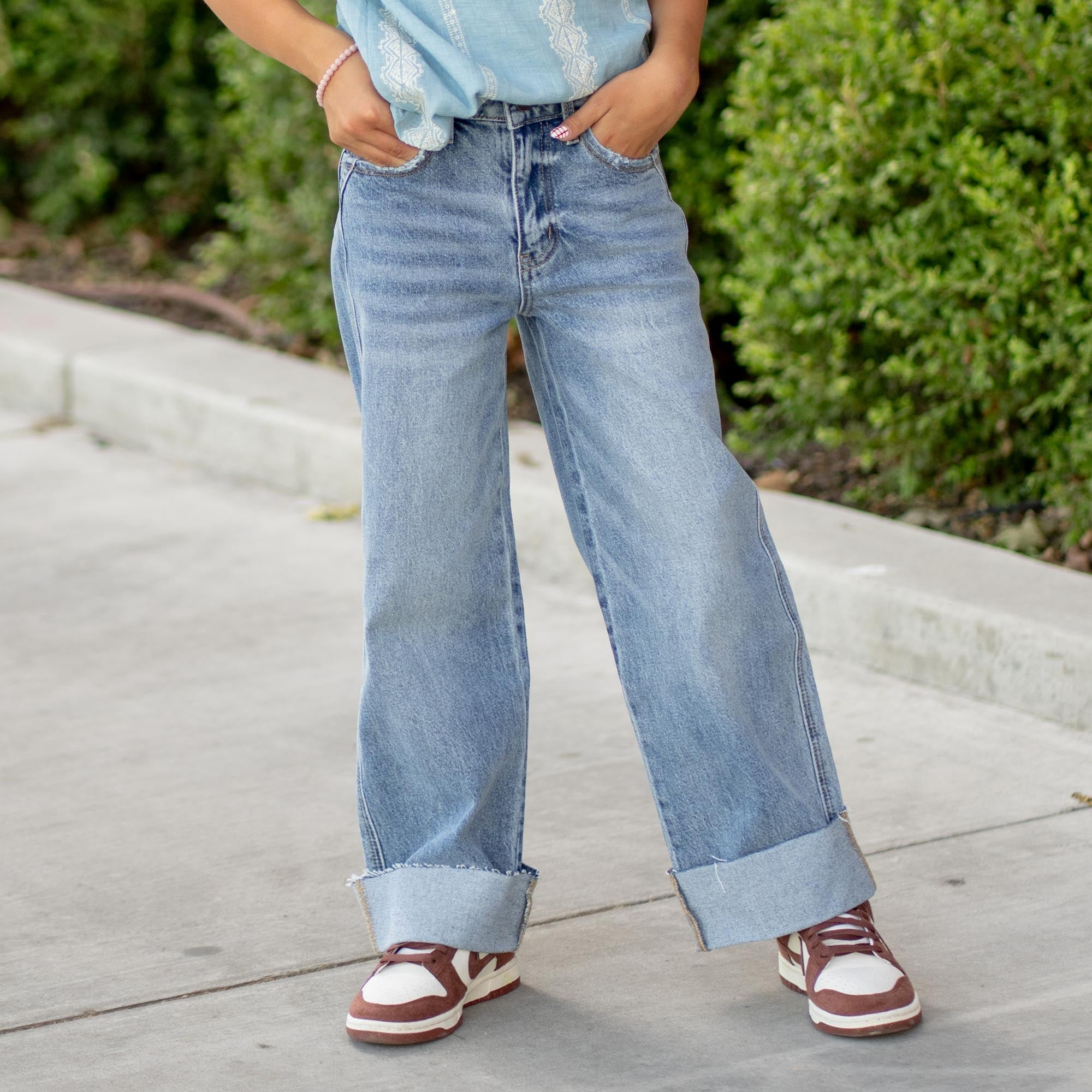 Kids Danielle High Rise Cropped Wide Leg