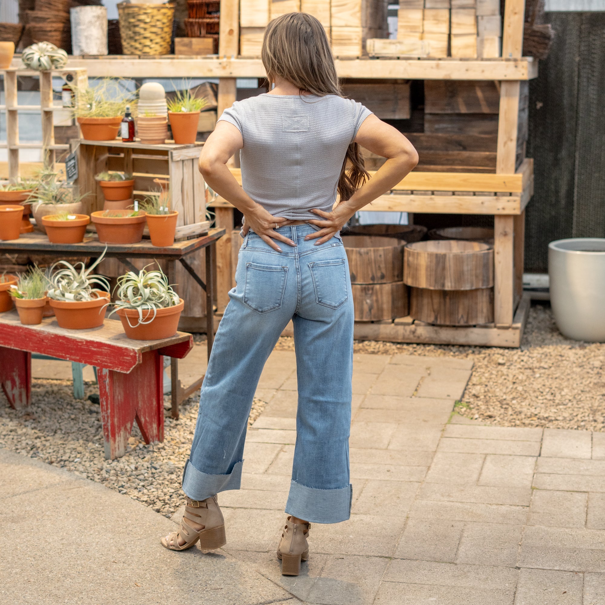 KanCan Leslie High Rise Crop Wide Leg