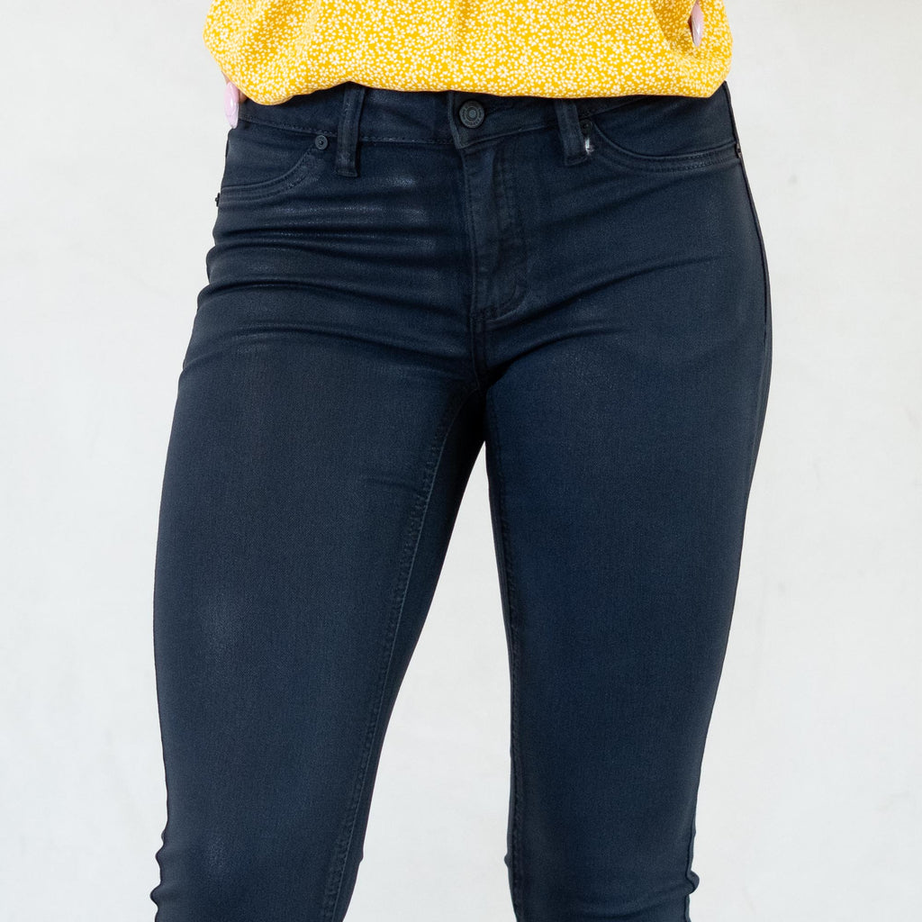 KanCan Mellie High Rise Coated Skinny Jeans Dark Blue Wash