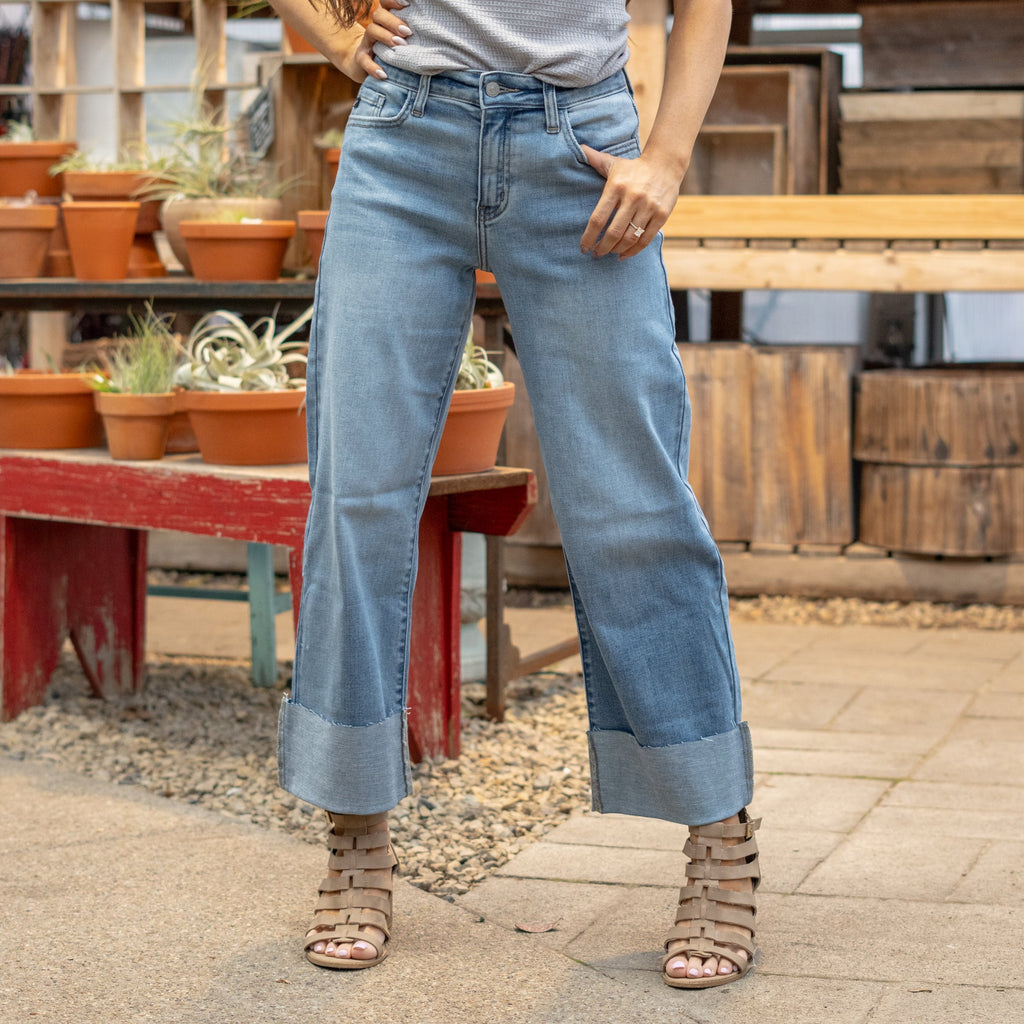 KanCan Leslie High Rise Crop Wide Leg