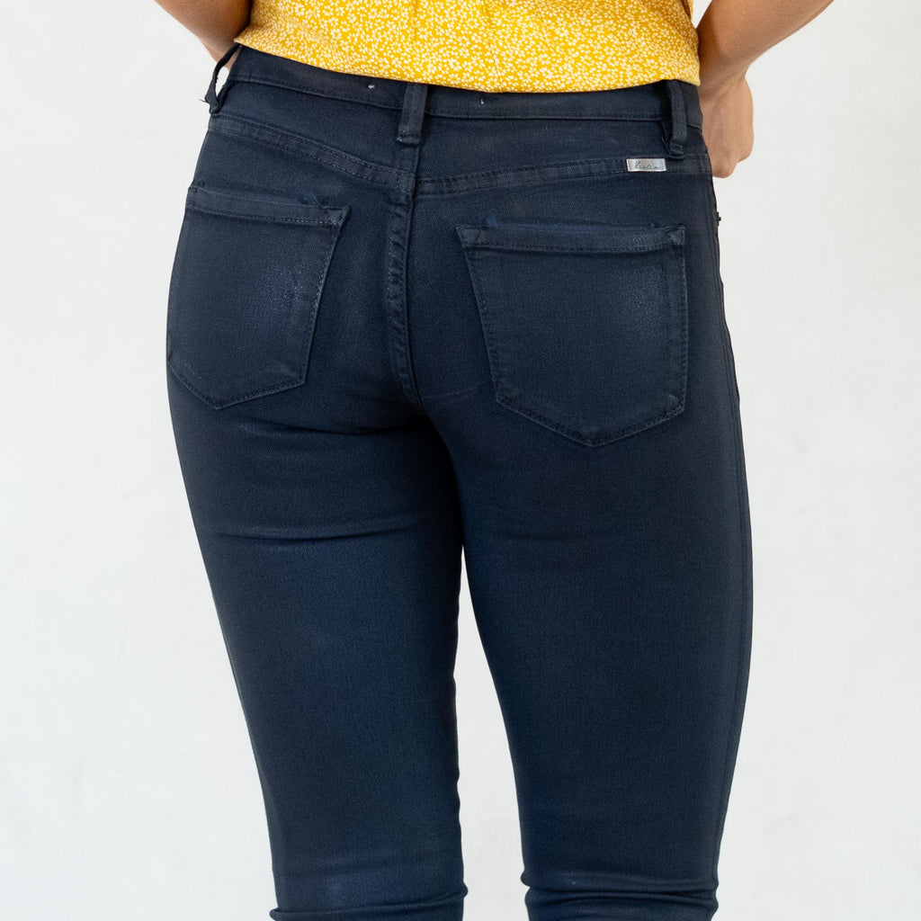 KanCan Mellie High Rise Coated Skinny Jeans Dark Blue Wash