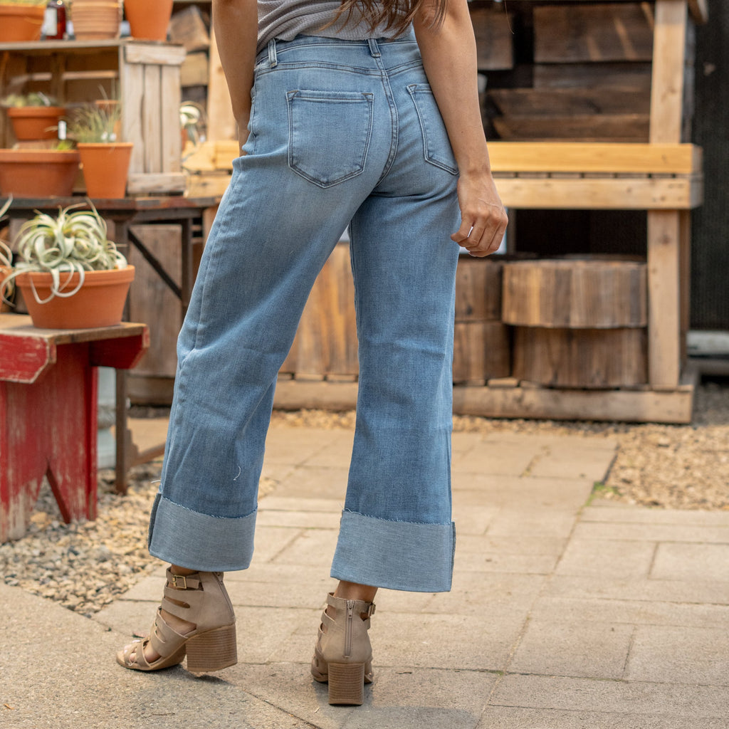 KanCan Leslie High Rise Crop Wide Leg