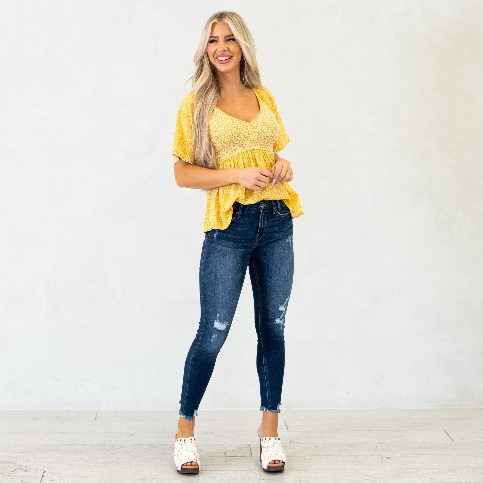 KanCan Fiora Mid Rise Ankle Skinny Jeans Dark Blue Wash