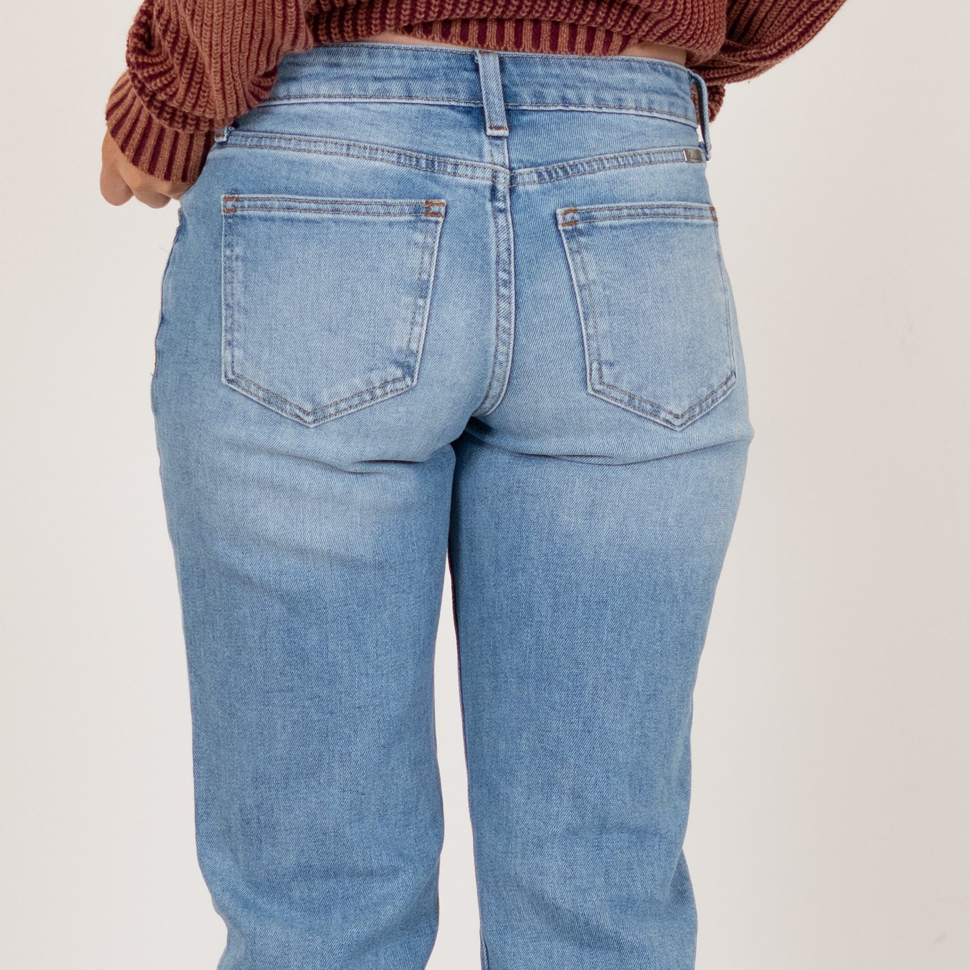 KanCan Tiffany Essentials Low Rise Straight Leg Light Wash