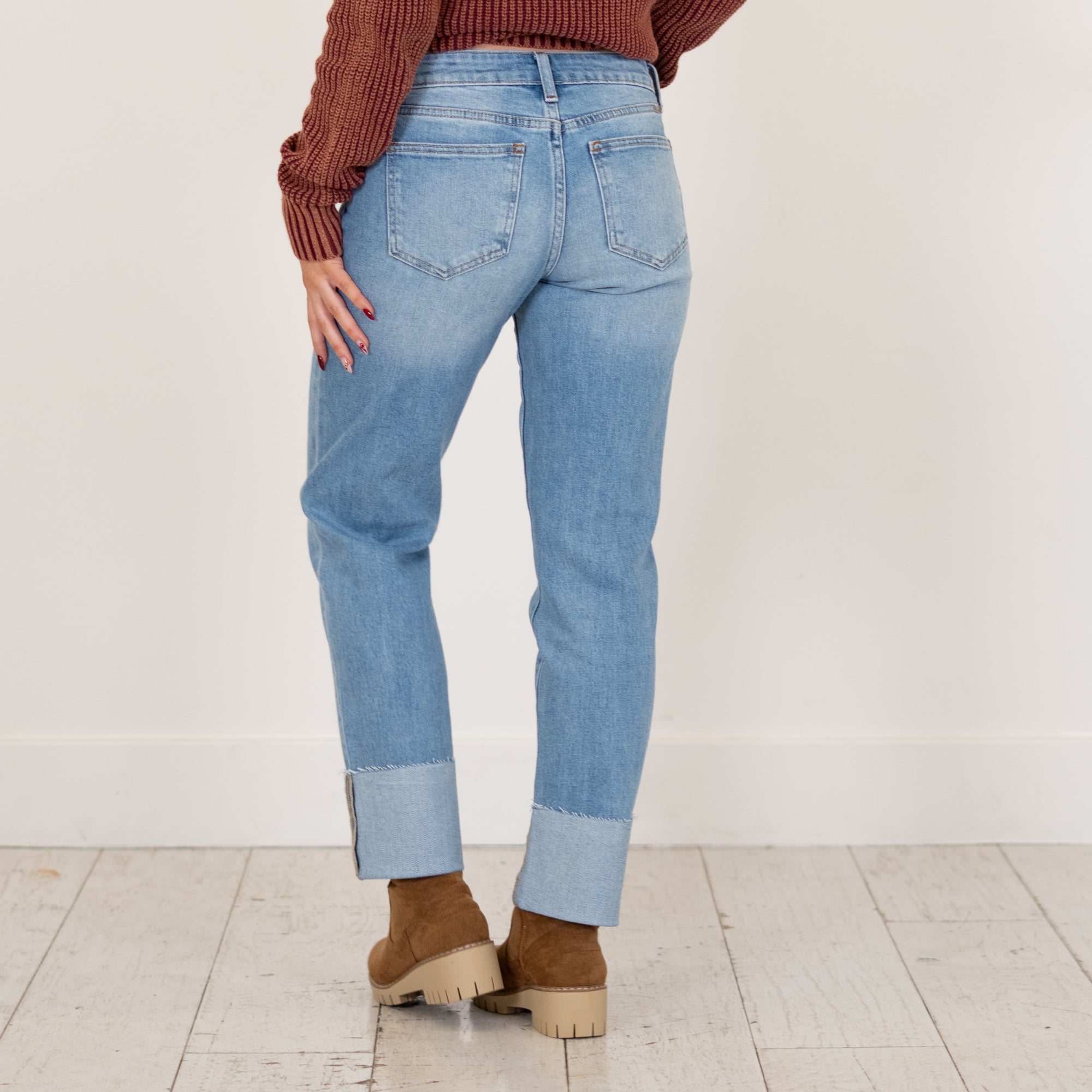 KanCan Tiffany Essentials Low Rise Straight Leg Light Wash