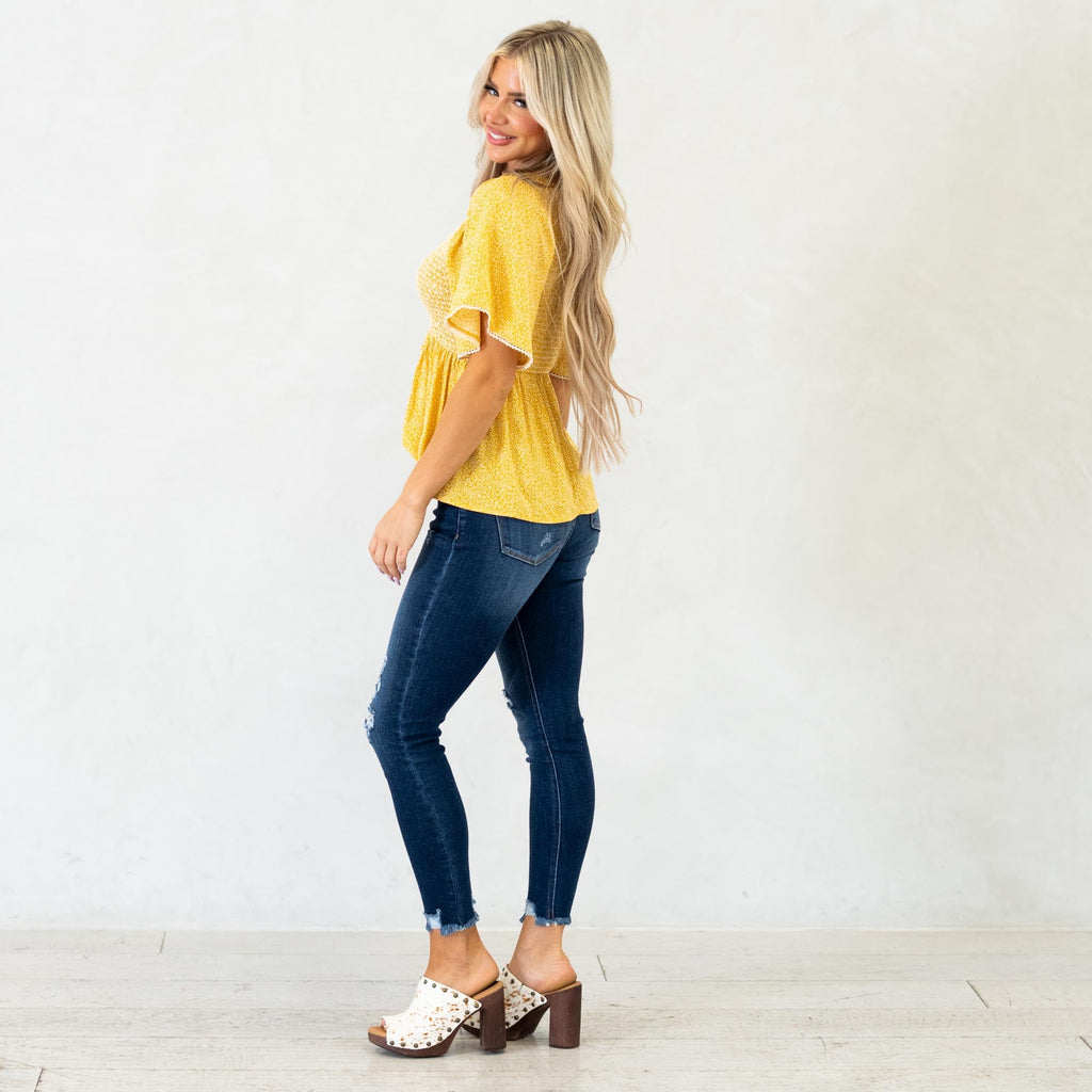 KanCan Fiora Mid Rise Ankle Skinny Jeans Dark Blue Wash