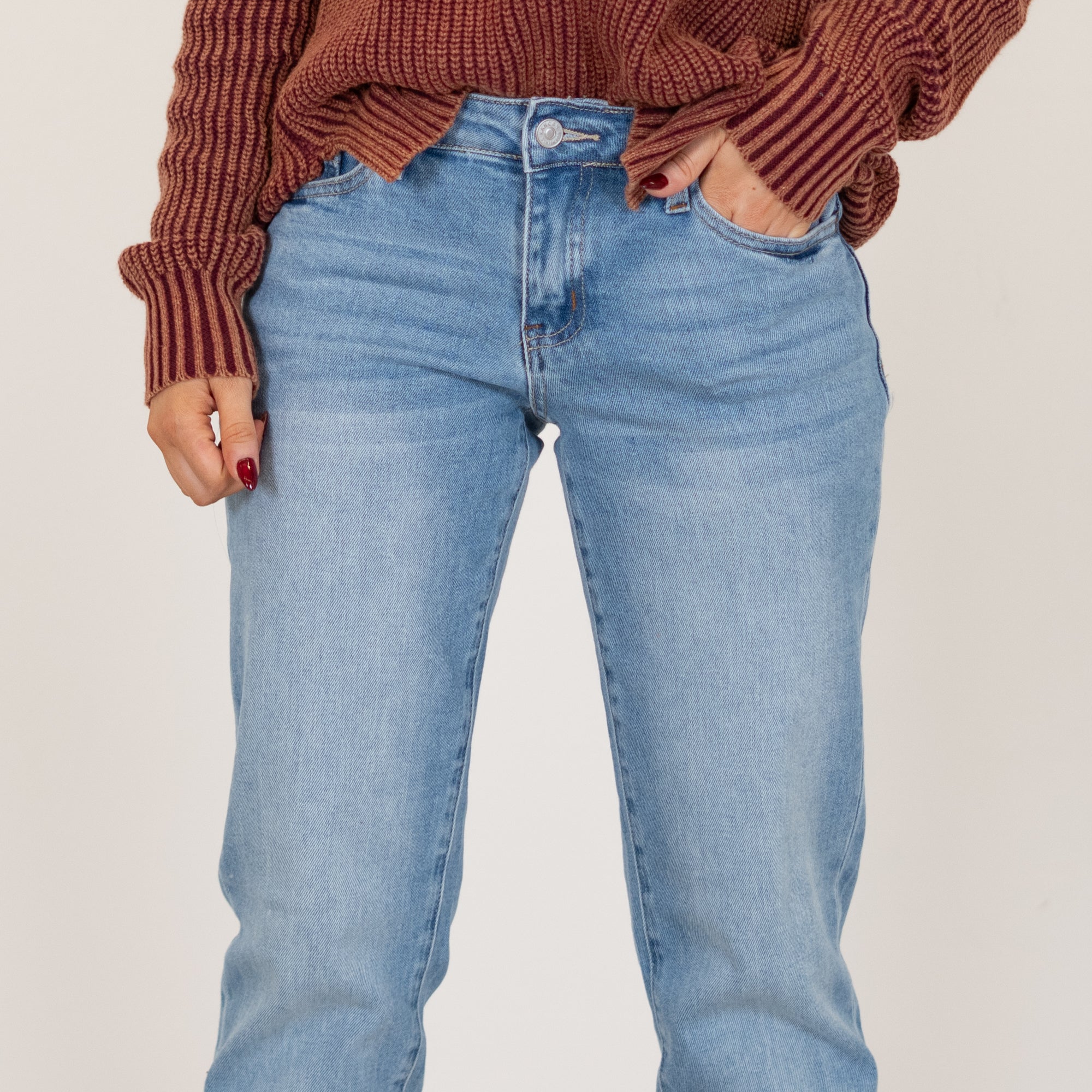 KanCan Tiffany Essentials Low Rise Straight Leg Light Wash