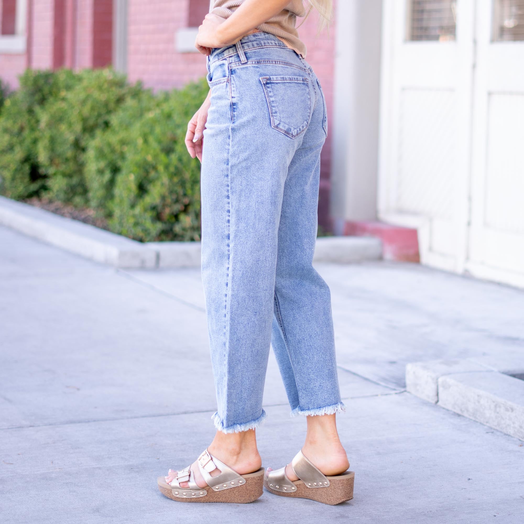 KanCan Mal Essentials Mid Rise Crop Wide Jeans – Comfort Stretch Denim
