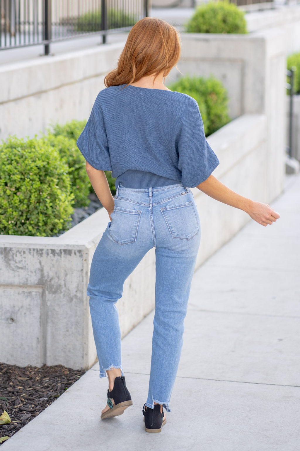KanCan Breanne High Rise Straight Leg Jeans Medium Blue Wash