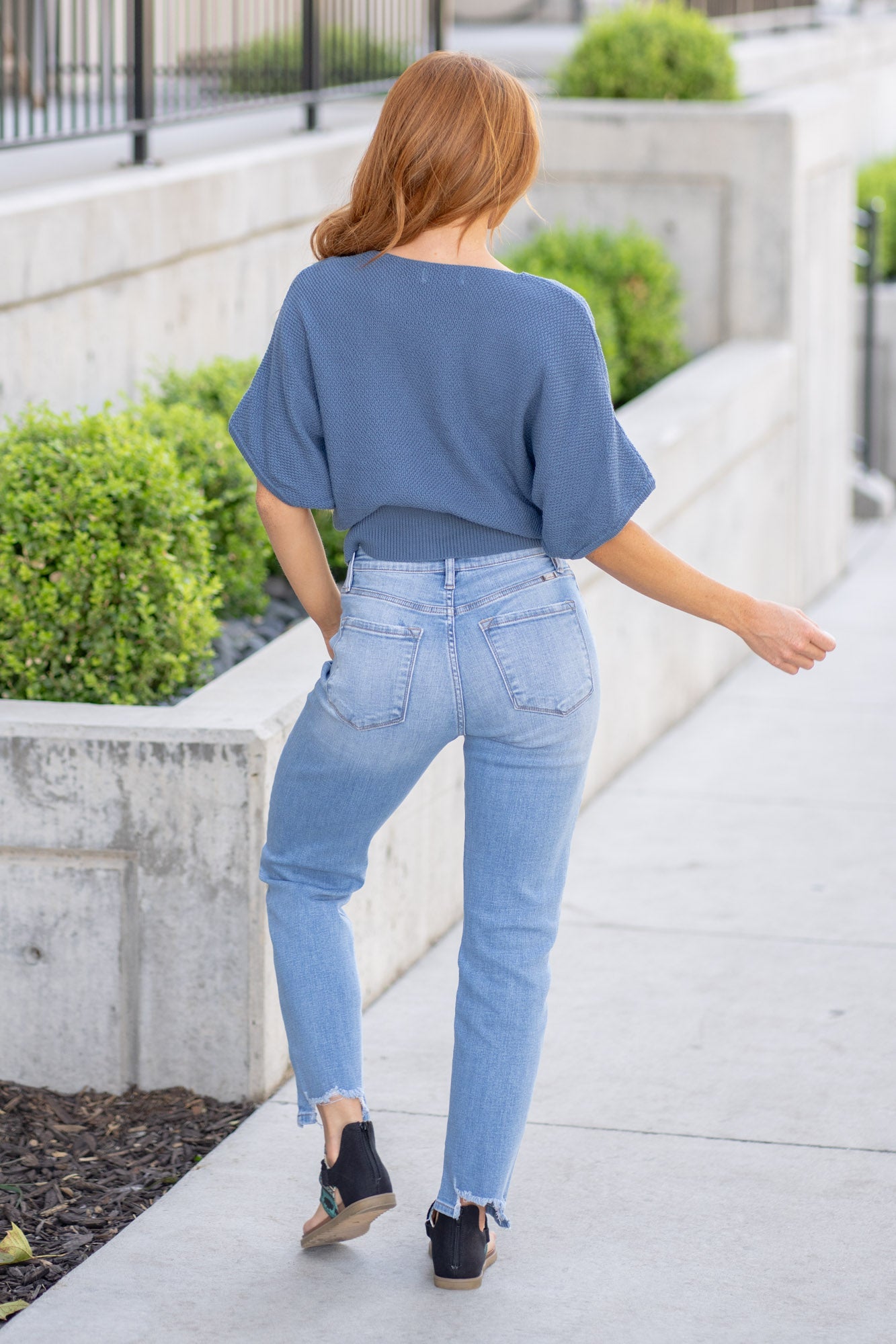 KanCan Breanne High Rise Straight Leg Jeans Medium Blue Wash