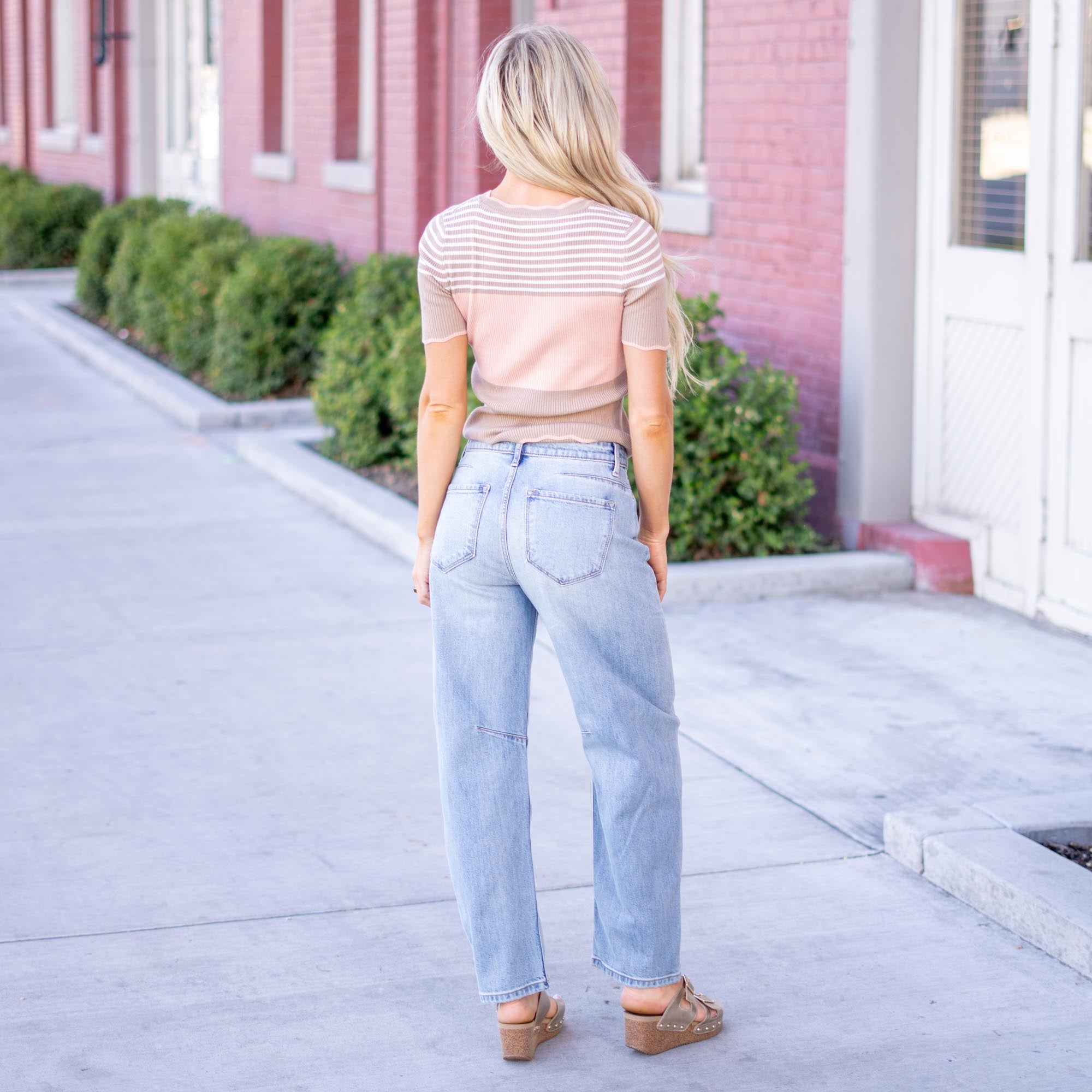 KanCan Isla High Rise Horseshoe Jeans Light Blue