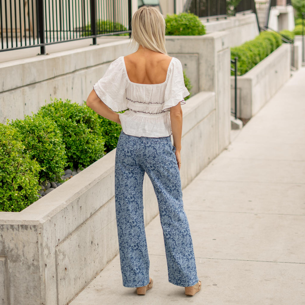 KanCan Carmelia High Rise Wide Leg Medium Blue