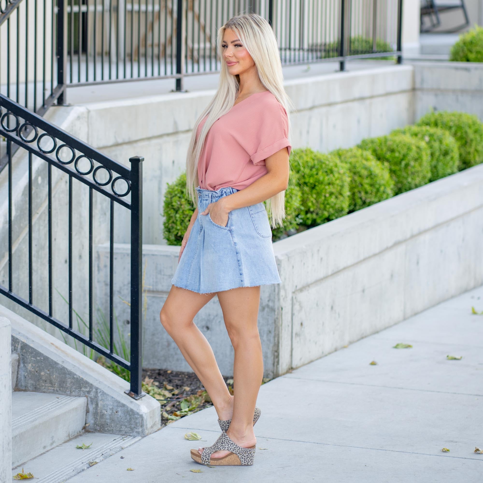 Kerro High Rise Midi Skater Skirt Light Stetch