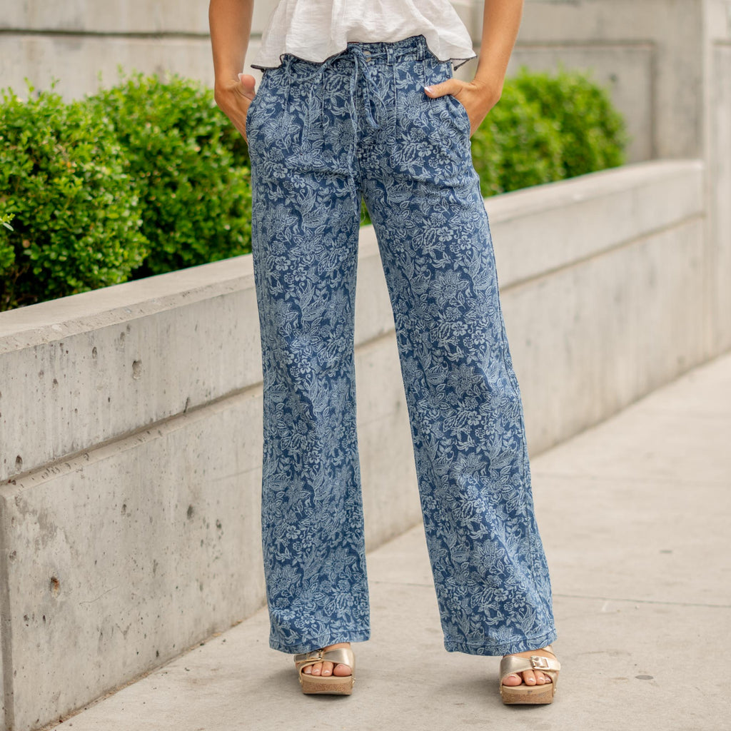 KanCan Carmelia High Rise Wide Leg Medium Blue